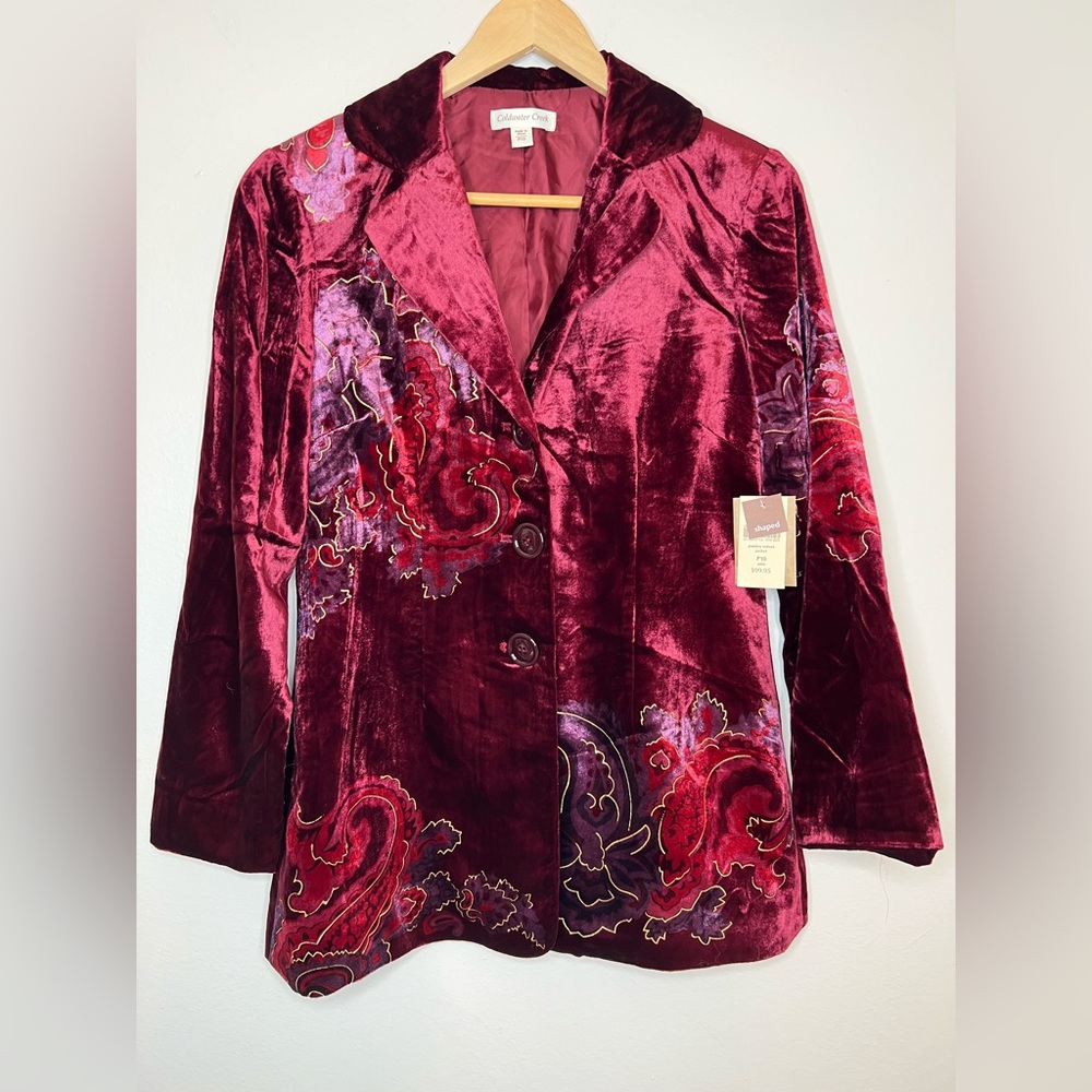 NWT - Coldwater Creek Velvet Paisley Jacket - 10P